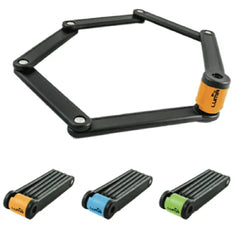 Luma Lock, HIGH SECURITY, KEY, Folding lock with Orange Highlights