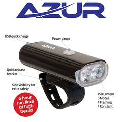AZUR USB Halo 750 Lumens Head Light