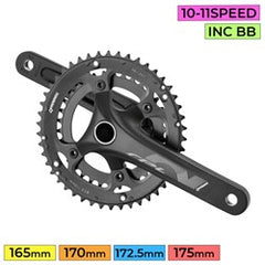 PROWHEEL Road Crankset - RPL-521-F-TT - 172.5mm Length 2x 50-34T 10/11s - 24mm Axle Inc BB