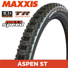 Maxxis Aspen ST 29x2.40 TR EXO 120 TPI MaxxSpeed Folding Tyre Black