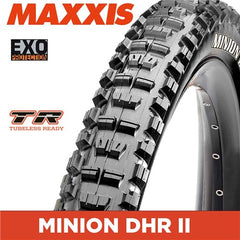 Maxxis Minion DHR II 26x2.40 60TPI EXO TR Folding Tyre Black