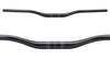 Two black bicycle handlebars on a white background