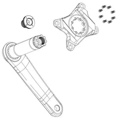 SRAMSPIDER RED/FORCE D1 107BCD (NO POWER METER, INCLUDING 8 TORX MOUNTING BOLTS, 4 CHAINRING BOLTS AND COVERS)