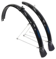 Flinger MUDGUARD SET 26, Front (w/1 stay) & Rear (w/2 stays) BLACK (50mm Wide)