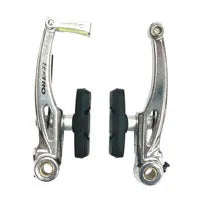Tektro V Brake 110mm Arms, 55mm Brake Pads, Dual Tension Adjuster, Linear Spring, Forged Alloy, SILVER