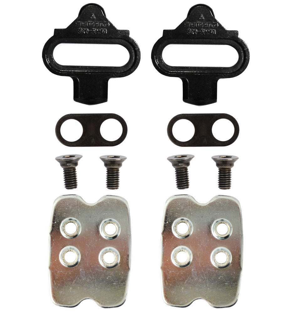 Shimano Pedal Cleat Set SPD MTB SM-SH51 Single Release with Counter Plate & New Cleat Nut Media 1 of 1