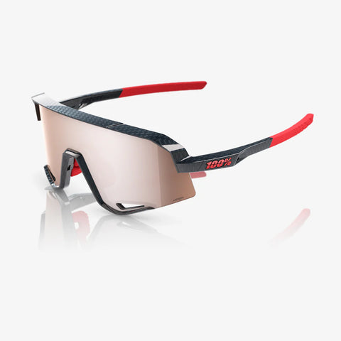 100% Glasses SLENDALE - Gloss Carbon Fiber - HiPER Crimson Silver Mirror Lens