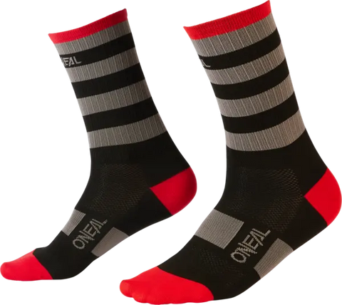 ONeal 22 MTB Performance Sock Stripe BLK/GRY/RED