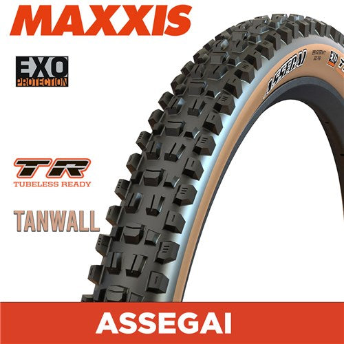 Maxxis Folding Tyre Assegai 27.5x2.50 WT TR EXO 60 TPI Dual Compound Tan