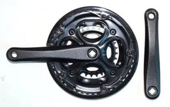BPW CHAINWHEEL SET 170mm x 28/38/48T, Alloy with Steel Chain Rings, with Guard, BLACK