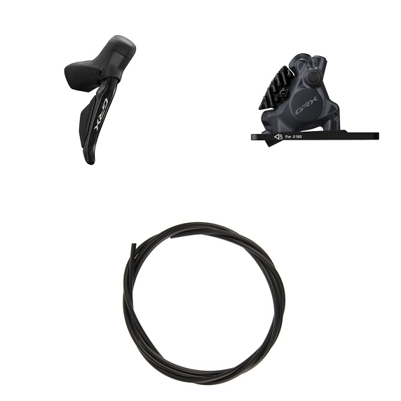 SHIMANO GRX Hydraulic Disc Brake Kit BRRX410KTSTRX715 Right / front Resin with fin Front bracket assembled for 160 mm rotor 1000 (black)