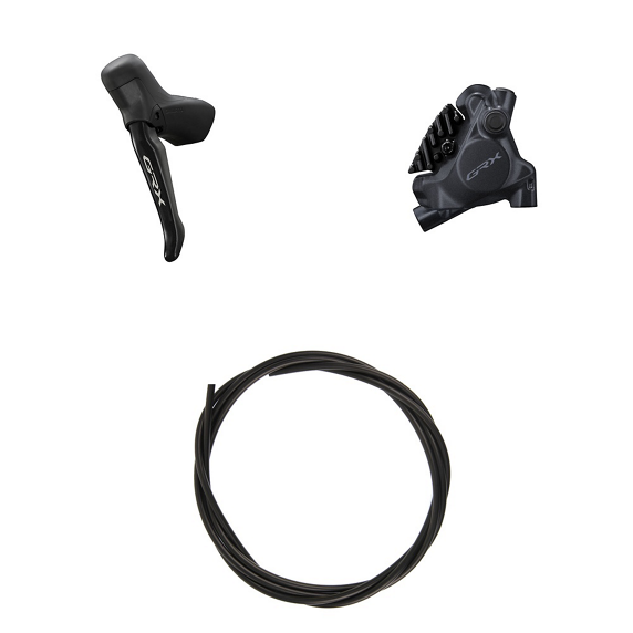 SHIMANO GRX Hydraulic Disc Brake Kit BRRX410KTBLRS717L Left / rear Resin with fin Without adapter, for rear mount thickness 25 mm 1700