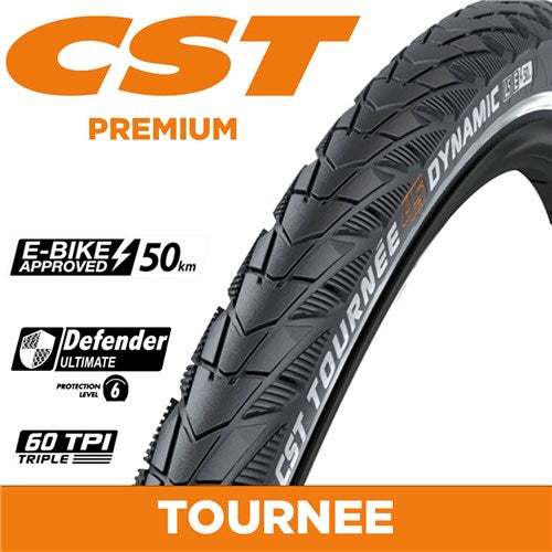 CST Tyre Tournee C3039 700 x 45 E Bike E50 Level 7 Wire Bead - Reflective Strip