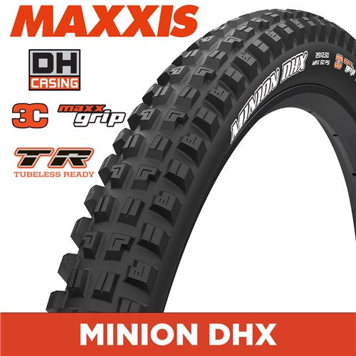Maxxis DHX 29x2.50 TR DH 120x2 TPI 3C MaxxGrip E50 Folding Tyre Black NEW