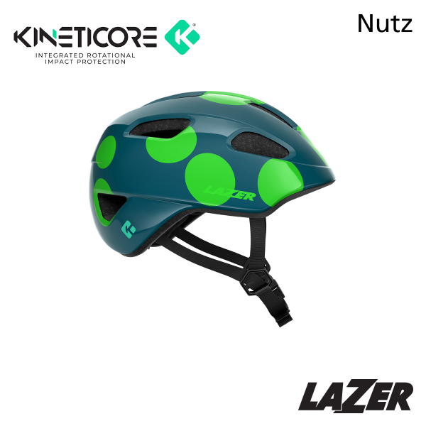 Lazer Kids Helmet Nutz KinetiCore Green Dots