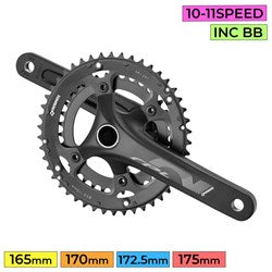 PROWHEEL Road Crankset - RPL-521-F-TT - 172.5mm Length 2x 50-34T 10/11s - 24mm Axle Inc BB