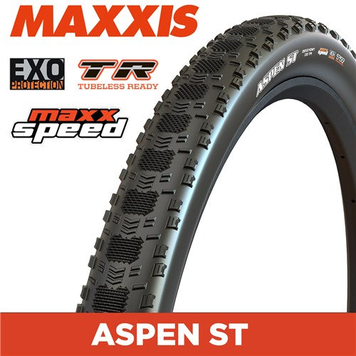 Maxxis Folding Tyre Aspen ST 29x2.40 TR EXO 120 TPI MaxxSpeed Black