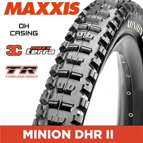 Maxxis Folding Tyre Minion DHR II 27.5x2.50 60TPIx2 DH 3C MaxxTerra TR Black