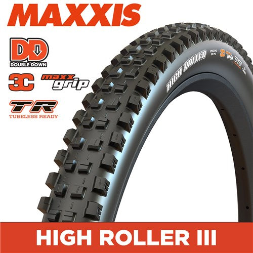 Maxxis Folding Tyre High Roller III 29x2.40 2x120TPI DD 3C TR Maxxgrip Black