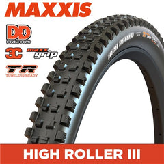 Maxxis High Roller III 29x2.40 2x120TPI DD 3C TR Maxxgrip Folding Tyre Black