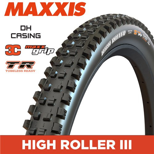 Maxxis Folding Tyre High Roller III 27.5x2.40 2x60TPI DH 3C TR Maxxgrip Black