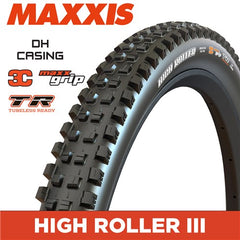 Maxxis High Roller III 29x2.40 2x60TPI DH 3C TR Maxxgrip Folding Tyre Black