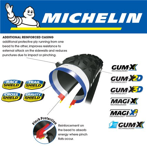 Michelin Foldable Tyre Front Wild Enduro Gum-X3D 27.5x2.4 TR Black