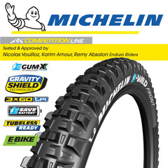 Michelin E-Wild Gum-X 29x2.6 TR Foldable Tyre Front Black