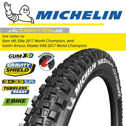 Michelin Foldable Tyre Rear Wild Enduro MagiXDH 29x2.4 TR Black
