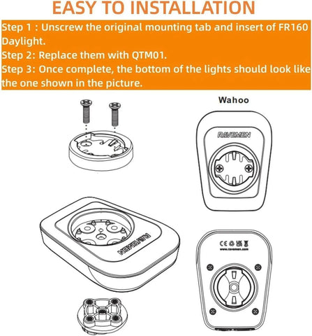 Ravemen FR160 Insert & Mounting Tab for Wahoo Computers & Mounts