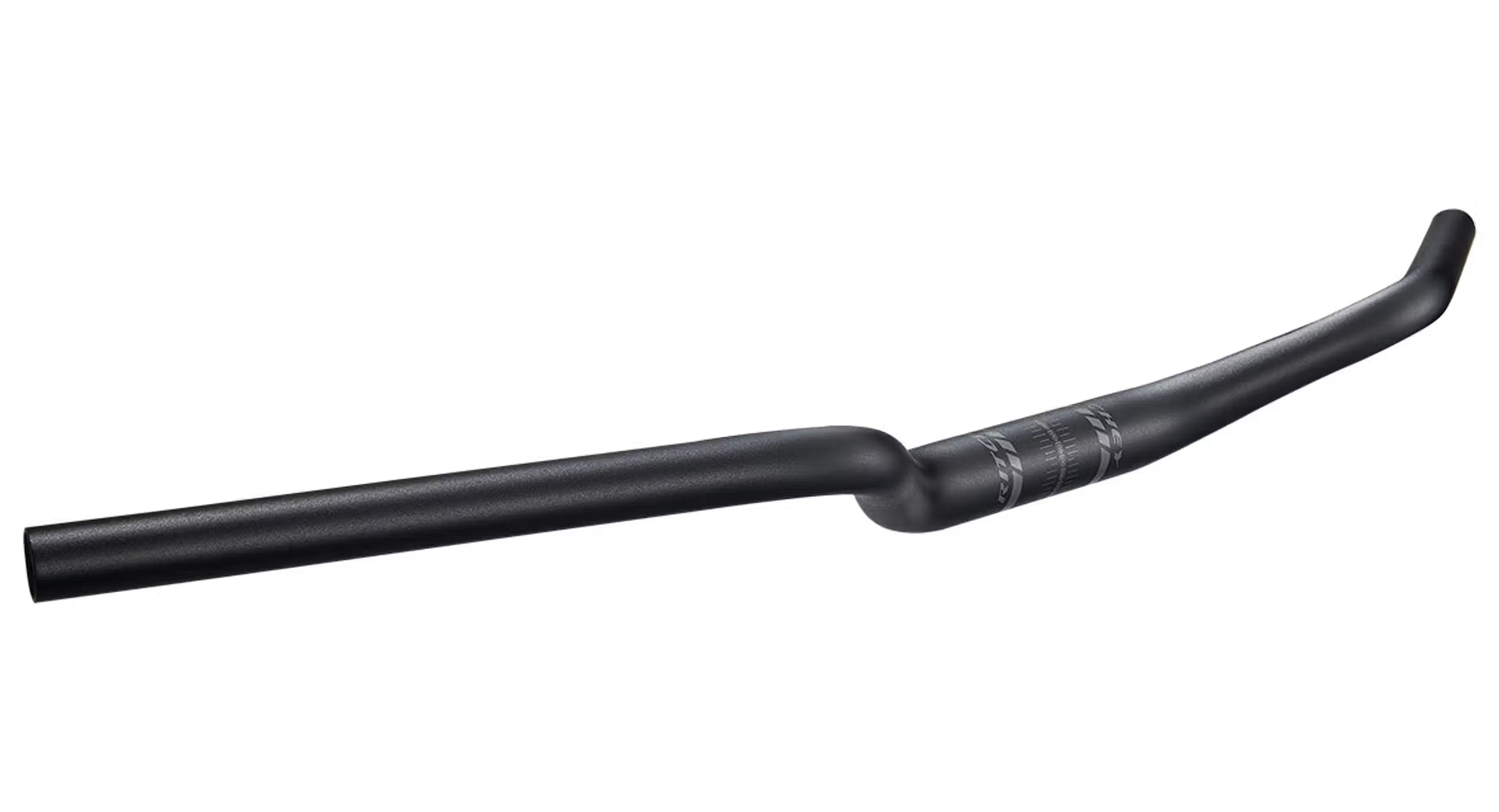 Black bicycle handlebar on a white background