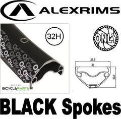 WHEEL - 29er Alex MD30 32H P/j Black Rim, 8/11 SPEED