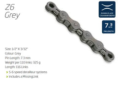 KMC Chain CHAIN - 5-6 Speed -  116L - GREY - w/Connect Link