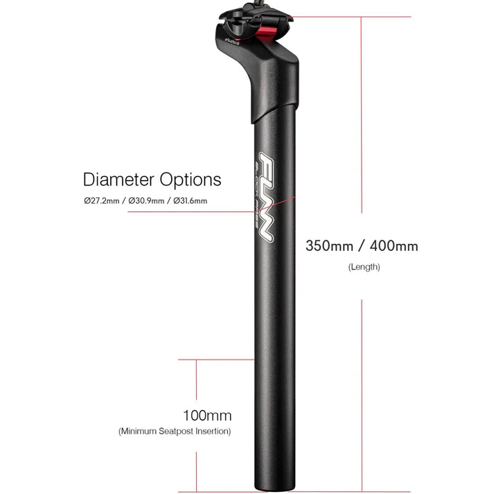 Funn Block Pass Seat Post 31.6 x 400mm 15/20/25mm Offset Alloy Black