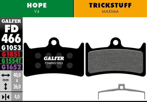Galfer Brake Pads Pro G1554T FD466 Hope/Trickstuff