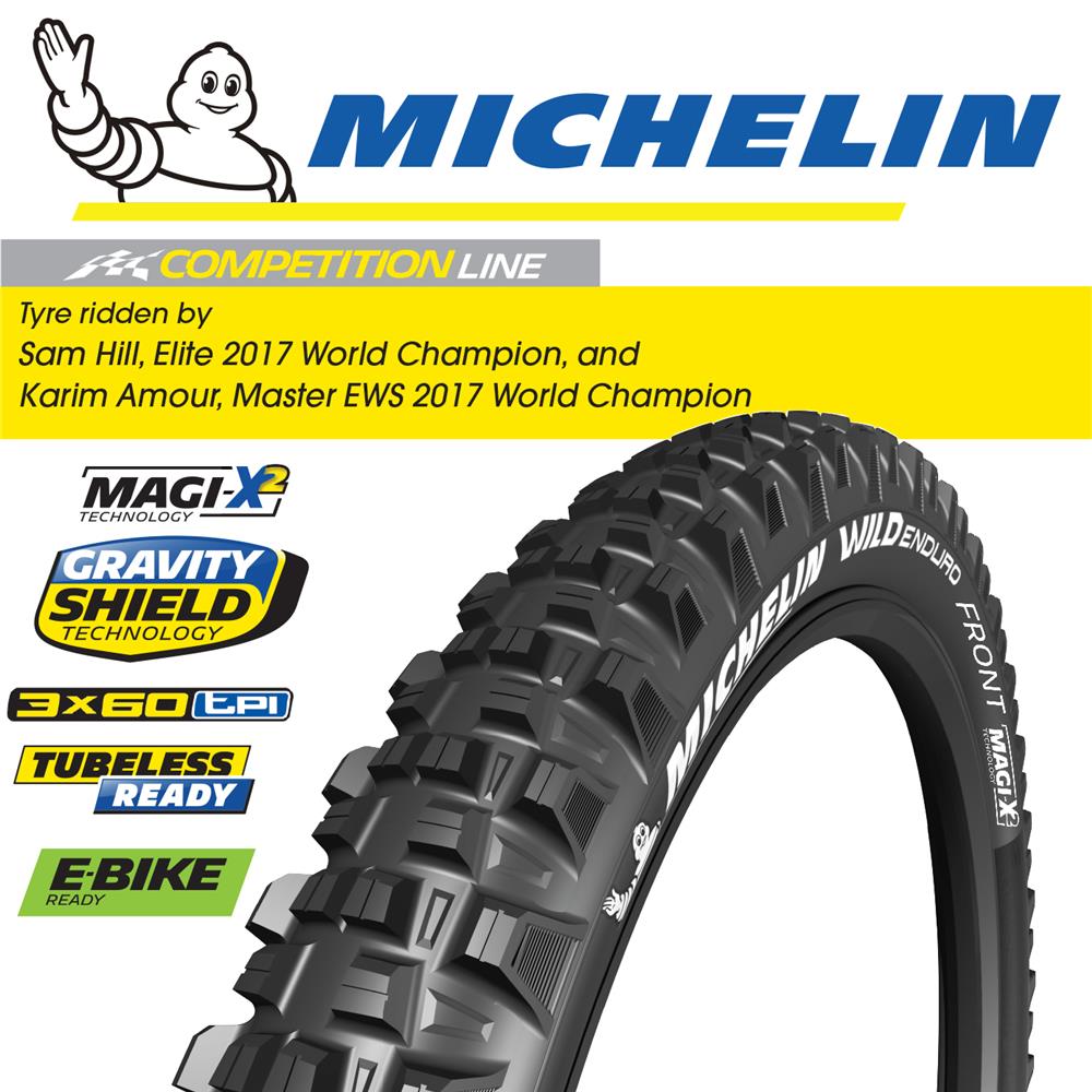 Michelin Foldable Tyre Front Wild Enduro MagiX2 29x2.4 TR Black