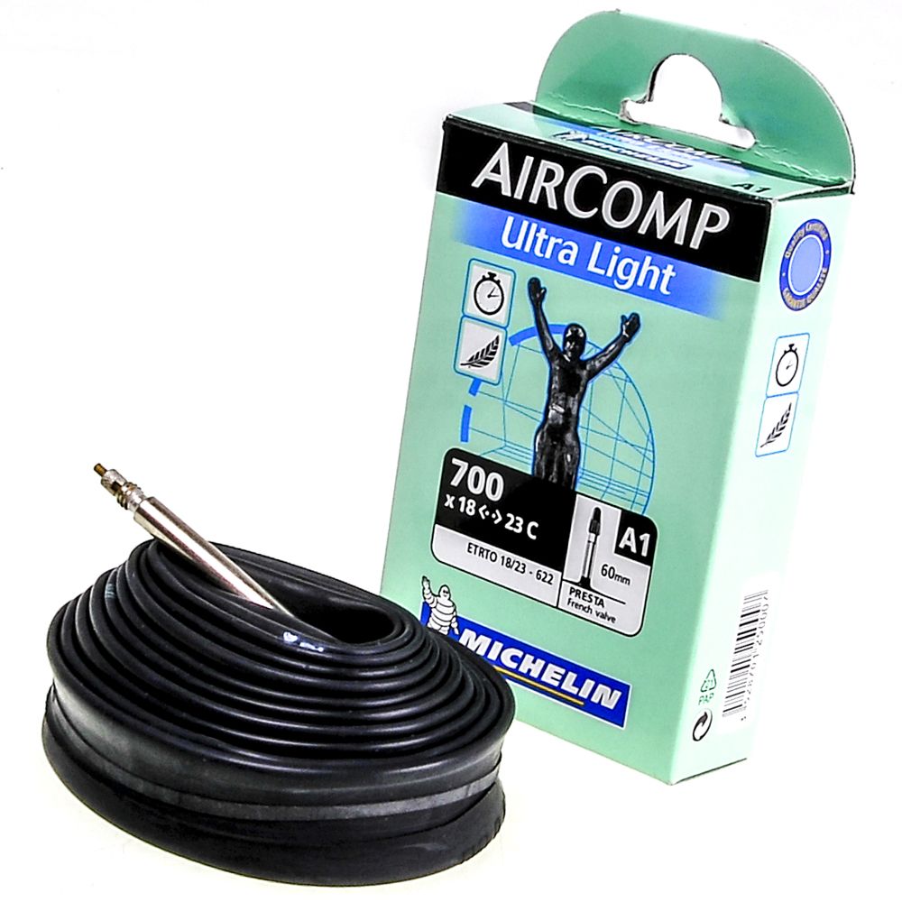 Duro 700c Bicycle Inner Tube – 18/23/25c – 60mm Presta/French Valve – Threaded – Black Rubber