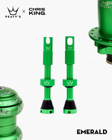 Peaty's x Chris King Tubeless Valve Set MK2 Matte Emerald