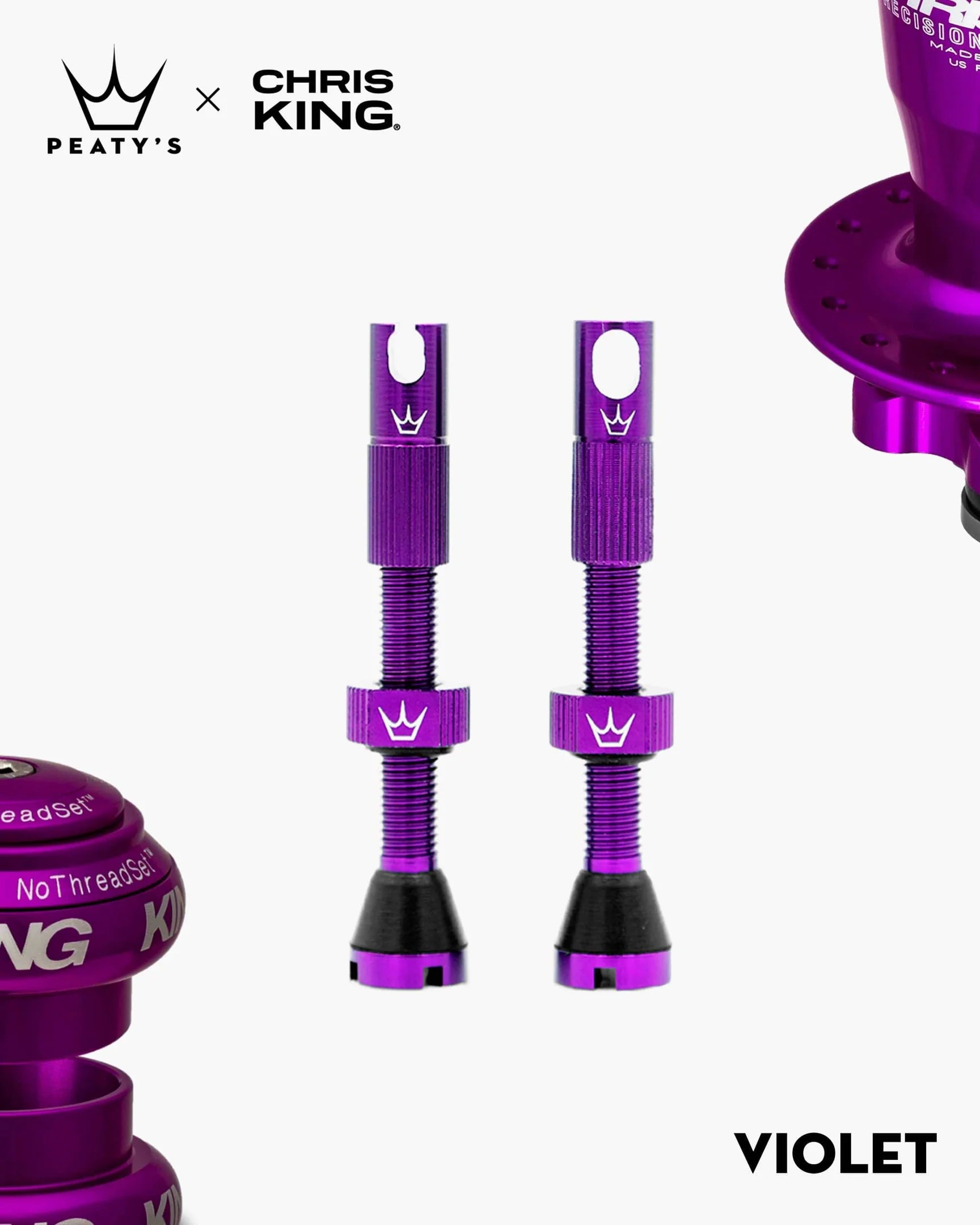 Peaty's x Chris King Tubeless Valve Set MK2 Violet