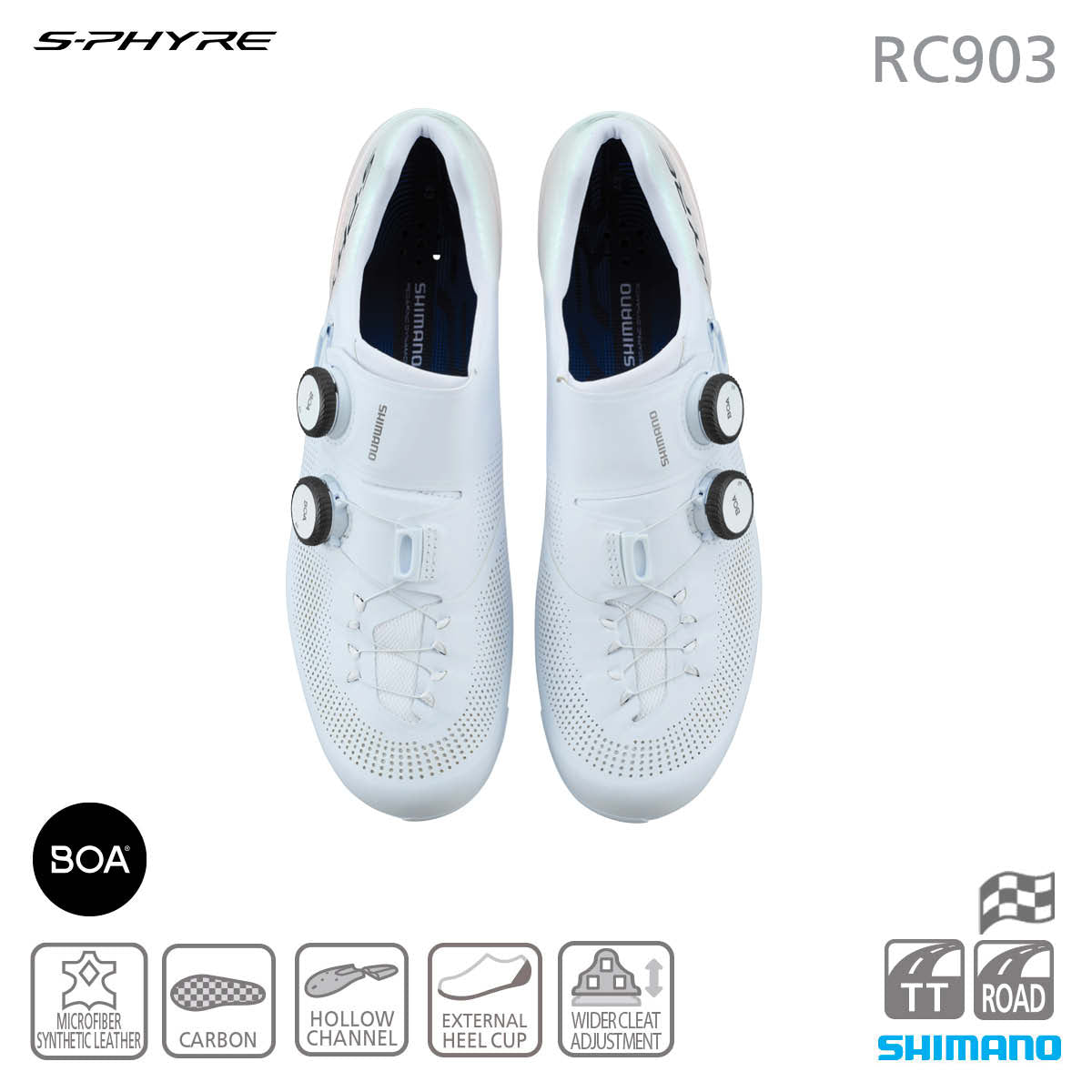 shimano s-phyre sh-rc903 rennrad schuhe - weiß Shimano SH-RC903 S-Phyre Road Shoes White – Lofti.com