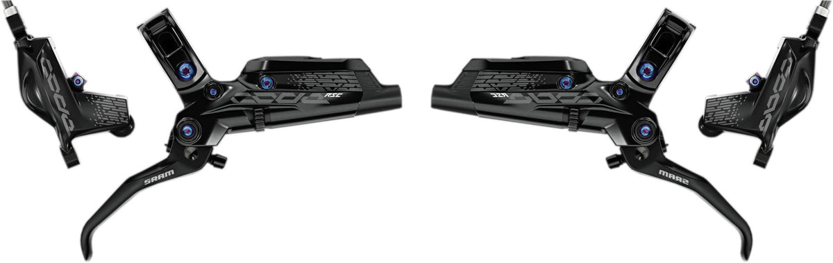 SRAM Disc Brake Set Code RSC Front/Rear 2000mm No Rotor Black w Rainbow Hardware