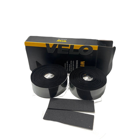 Velo Bar Tape Cork-Cushion with Plugs Black